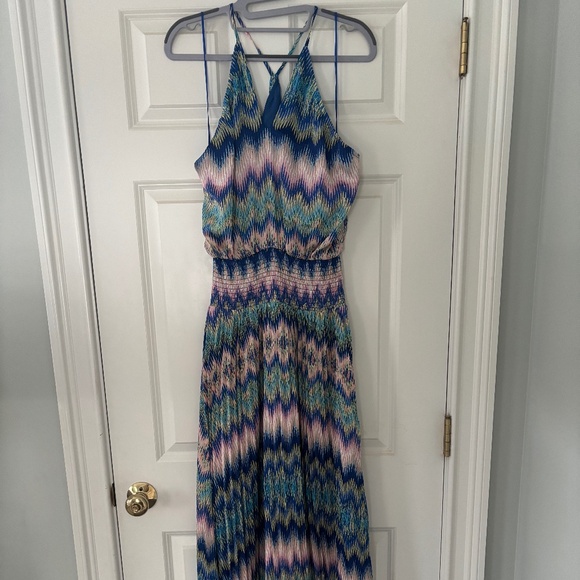 Ramy Brook Giana Chevron-Print Handkerchief Maxi Dress Size M - Picture 7 of 9